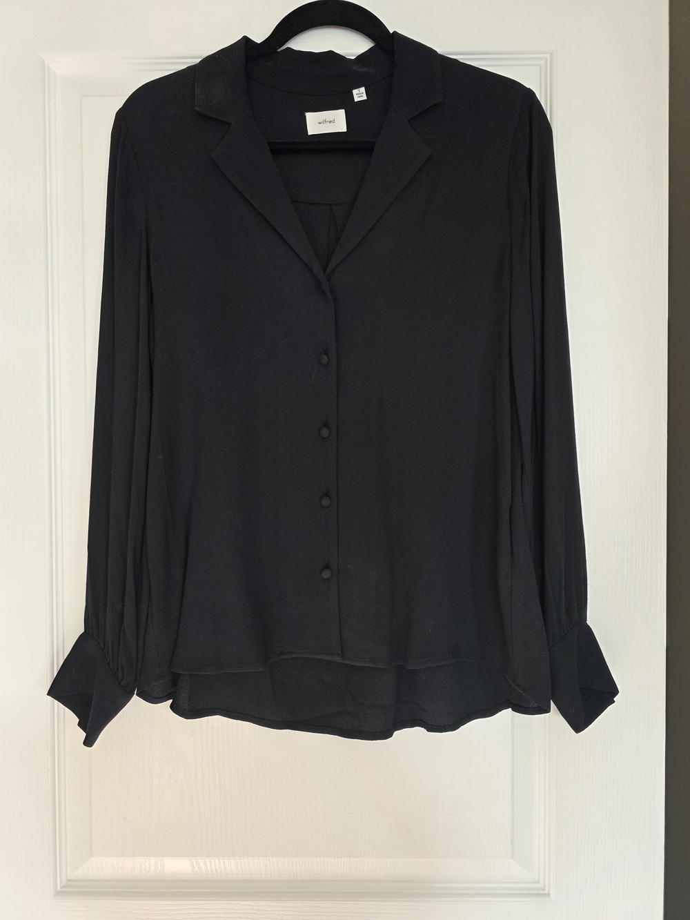 NWOT Aritzia Wilfred Tulum Crepe Blouse - Black Size S - Picture 6 of 8